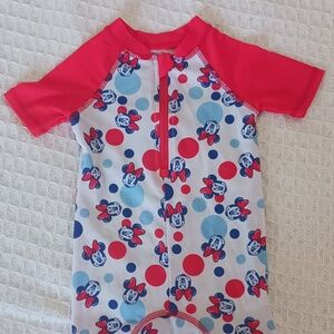 Disney baby swimsuit onesie Minnie Mouse 12M size